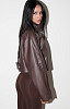 Бомбер oversize из экокожи, шоколадный