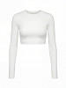 Лонгслив укороченый, молочный