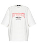 Футболка oversize с красным принтом, молочный